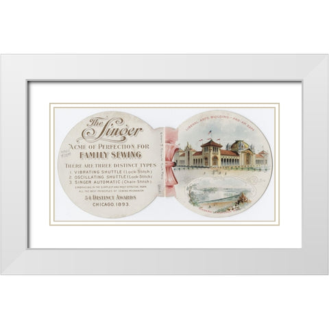 Singer ad 2 White Modern Wood Framed Art Print with Double Matting by Worlds Fair Posters