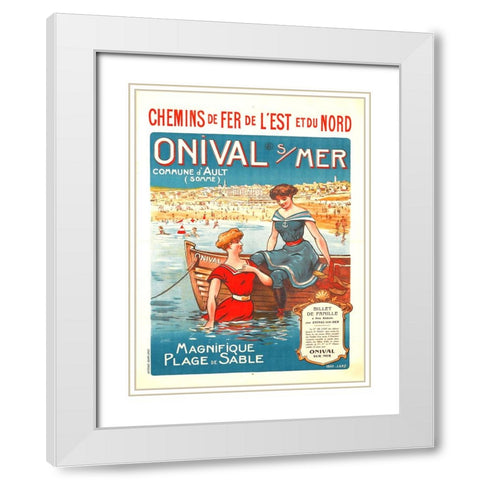 Onival Sur Mer-French Vintage Poster White Modern Wood Framed Art Print with Double Matting by Vintage Travel Posters