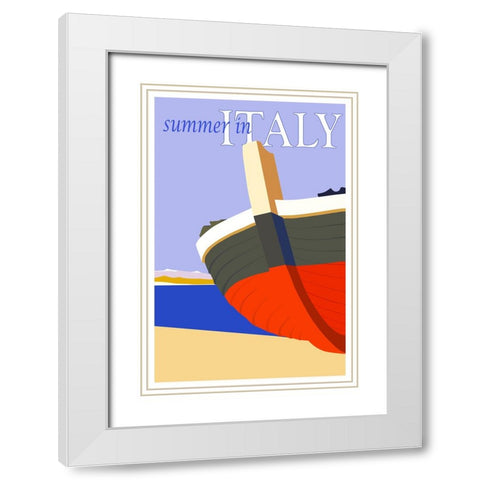 Summer in Italy Travel Poster White Modern Wood Framed Art Print with Double Matting by Vintage Travel Posters