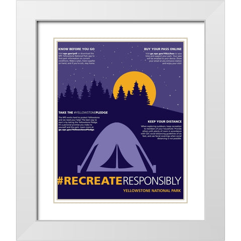 Recreate Responsibly Camping Poster White Modern Wood Framed Art Print with Double Matting by Vintage Travel Posters