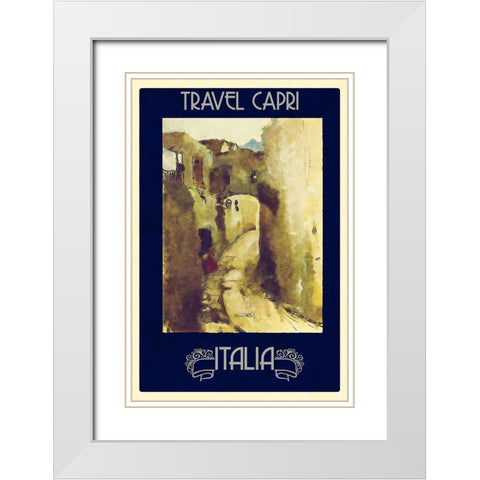 Vintage Capri Poster White Modern Wood Framed Art Print with Double Matting by Vintage Travel Posters