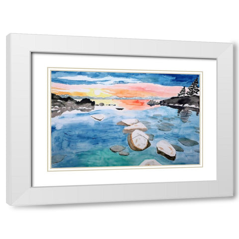 Secret Cove, Lake Tahoe White Modern Wood Framed Art Print with Double Matting by Derr, Wynn
