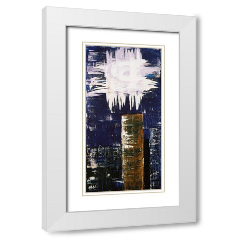 Spiral Moon White Modern Wood Framed Art Print with Double Matting by Clement, Diane