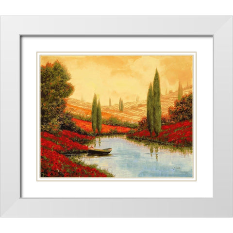Silenzio Tra I Cipressi White Modern Wood Framed Art Print with Double Matting by Borelli, Guido