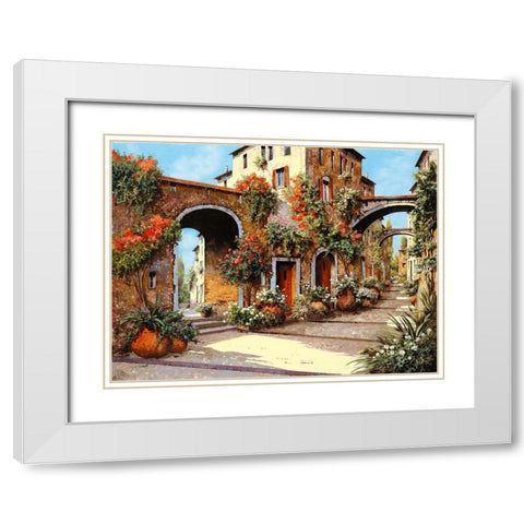 Tre Arcate White Modern Wood Framed Art Print with Double Matting by Borelli, Guido