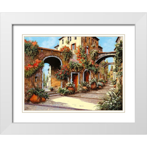 Tre Arcate White Modern Wood Framed Art Print with Double Matting by Borelli, Guido