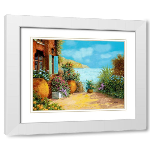 Otri sulla Terrazza White Modern Wood Framed Art Print with Double Matting by Borelli, Guido