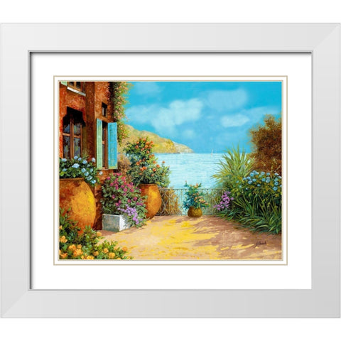 Otri sulla Terrazza White Modern Wood Framed Art Print with Double Matting by Borelli, Guido