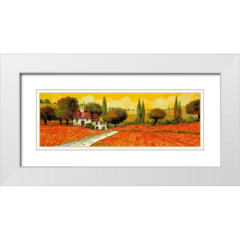 Fuoco Di Toscana White Modern Wood Framed Art Print with Double Matting by Borelli, Guido