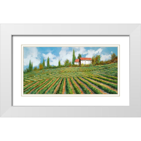 Le Vigne Di Collina White Modern Wood Framed Art Print with Double Matting by Borelli, Guido