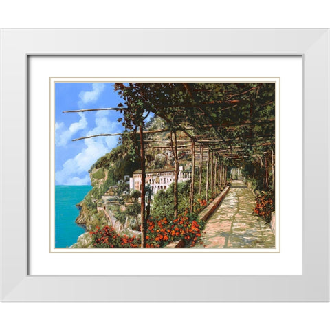 Lalbergio dei Cappucini ad Amalfi White Modern Wood Framed Art Print with Double Matting by Borelli, Guido