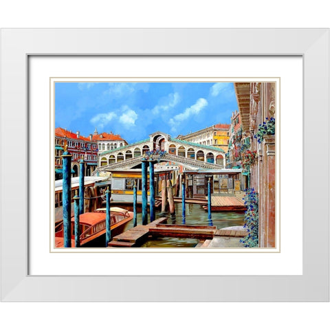 Rialto DallAltro Lato White Modern Wood Framed Art Print with Double Matting by Borelli, Guido