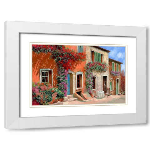 Colazione al Sole White Modern Wood Framed Art Print with Double Matting by Borelli, Guido