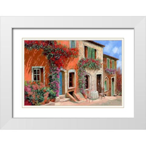 Colazione al Sole White Modern Wood Framed Art Print with Double Matting by Borelli, Guido
