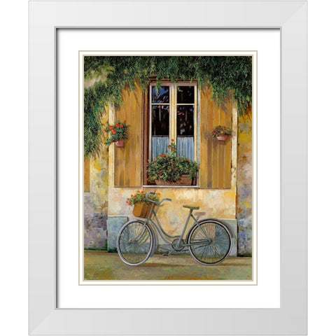 la bici White Modern Wood Framed Art Print with Double Matting by Borelli, Guido