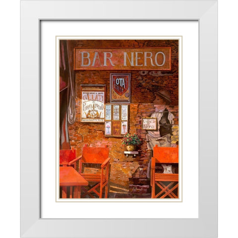 caffe nero White Modern Wood Framed Art Print with Double Matting by Borelli, Guido