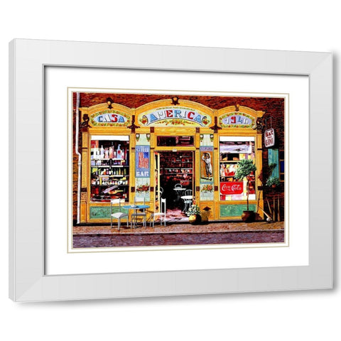 casa America White Modern Wood Framed Art Print with Double Matting by Borelli, Guido