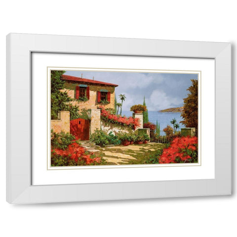il giardino rosso White Modern Wood Framed Art Print with Double Matting by Borelli, Guido