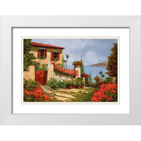 il giardino rosso White Modern Wood Framed Art Print with Double Matting by Borelli, Guido