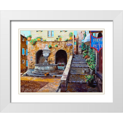 Rue du Bresc White Modern Wood Framed Art Print with Double Matting by Borelli, Guido