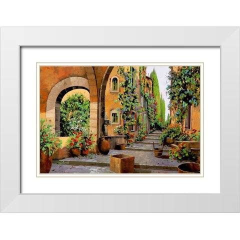 Arco e Arcata White Modern Wood Framed Art Print with Double Matting by Borelli, Guido