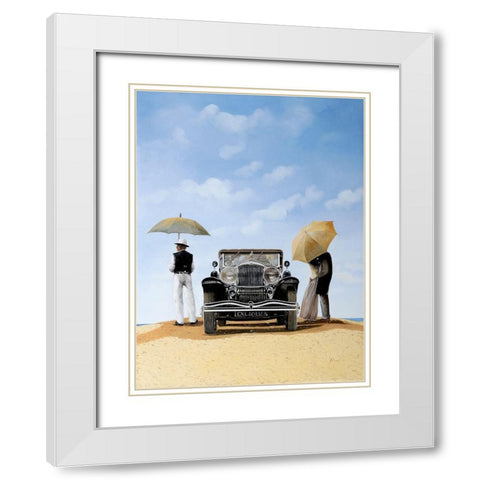 Kisses in the Desert White Modern Wood Framed Art Print with Double Matting by Borelli, Guido
