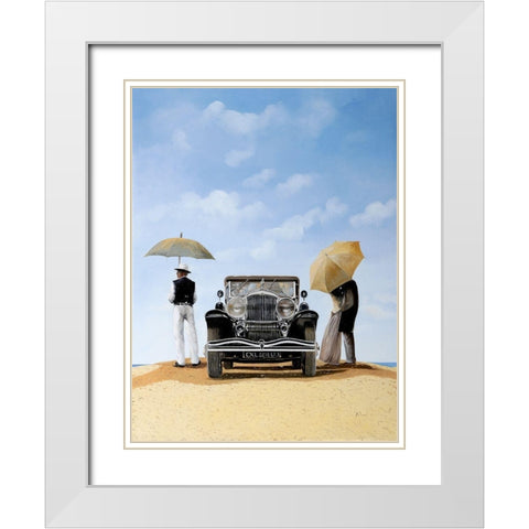 Kisses in the Desert White Modern Wood Framed Art Print with Double Matting by Borelli, Guido