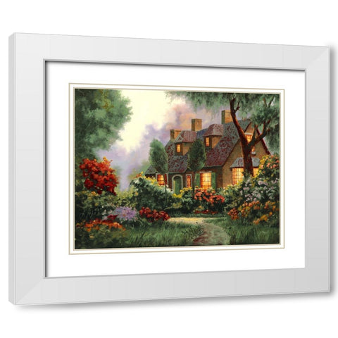 Ultime luci dalle finestre White Modern Wood Framed Art Print with Double Matting by Borelli, Guido