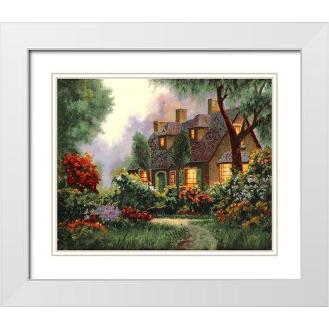 Ultime luci dalle finestre White Modern Wood Framed Art Print with Double Matting by Borelli, Guido