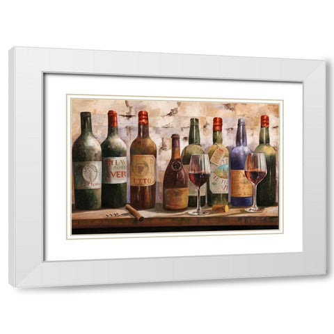 Buon Vino White Modern Wood Framed Art Print with Double Matting by Borelli, Guido