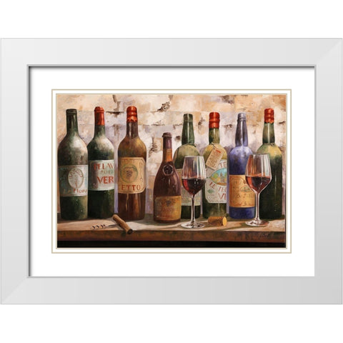 Buon Vino White Modern Wood Framed Art Print with Double Matting by Borelli, Guido