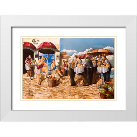 The Photographer I White Modern Wood Framed Art Print with Double Matting by West, Ronald