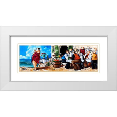 Her Lucky Day White Modern Wood Framed Art Print with Double Matting by West, Ronald