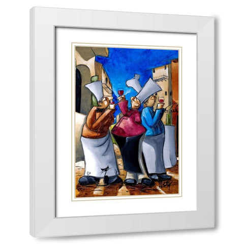 The Break White Modern Wood Framed Art Print with Double Matting by West, Ronald