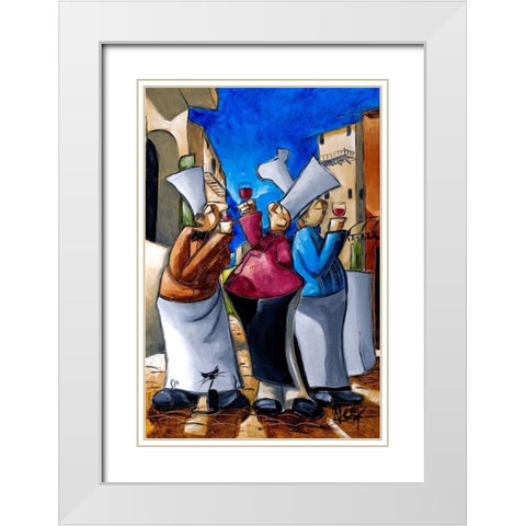 The Break White Modern Wood Framed Art Print with Double Matting by West, Ronald