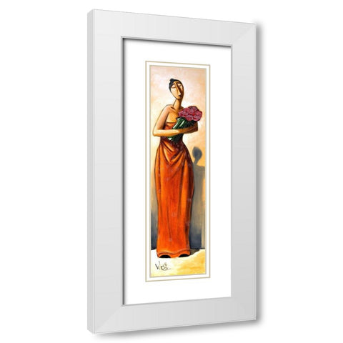 Tall Lady III White Modern Wood Framed Art Print with Double Matting by West, Ronald