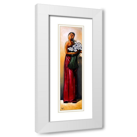 Tall Lady IV White Modern Wood Framed Art Print with Double Matting by West, Ronald