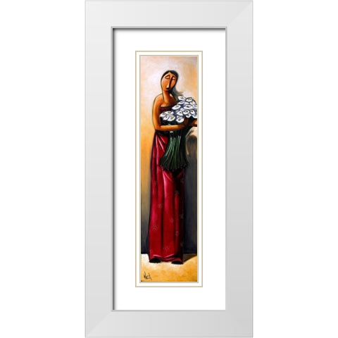 Tall Lady IV White Modern Wood Framed Art Print with Double Matting by West, Ronald