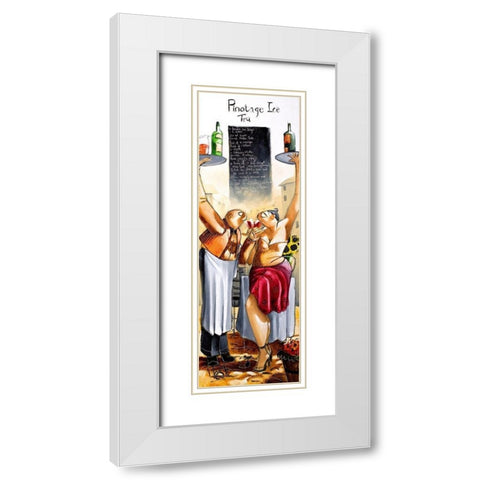 Pinotage Ice Tea White Modern Wood Framed Art Print with Double Matting by West, Ronald