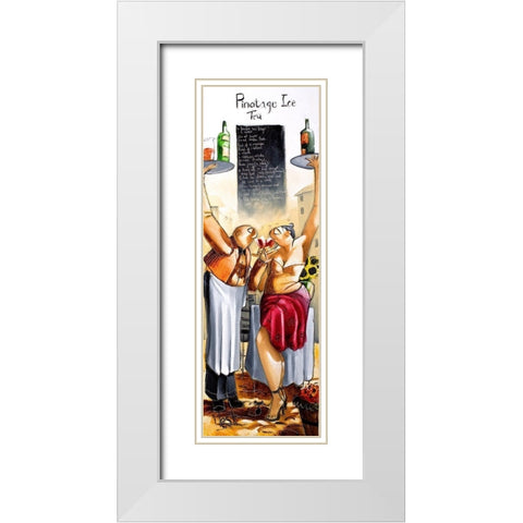 Pinotage Ice Tea White Modern Wood Framed Art Print with Double Matting by West, Ronald