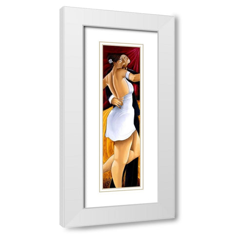 Tango II White Modern Wood Framed Art Print with Double Matting by West, Ronald