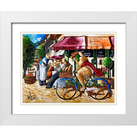 Cafe del Mar White Modern Wood Framed Art Print with Double Matting by West, Ronald