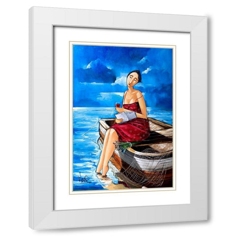 Peaceful Moment White Modern Wood Framed Art Print with Double Matting by West, Ronald