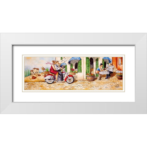 Day Off White Modern Wood Framed Art Print with Double Matting by West, Ronald