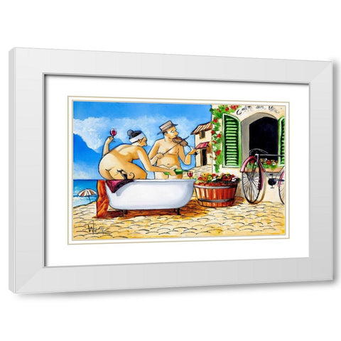 I Wish White Modern Wood Framed Art Print with Double Matting by West, Ronald