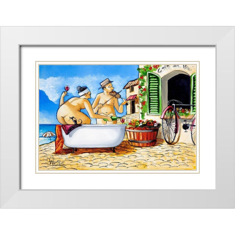 I Wish White Modern Wood Framed Art Print with Double Matting by West, Ronald