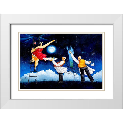 Lets Paint the Night White Modern Wood Framed Art Print with Double Matting by West, Ronald