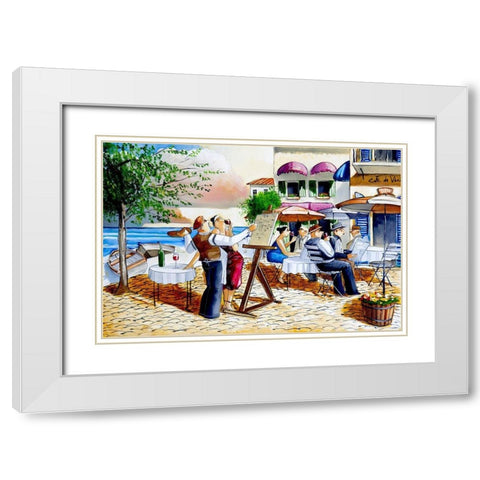 The Artist White Modern Wood Framed Art Print with Double Matting by West, Ronald