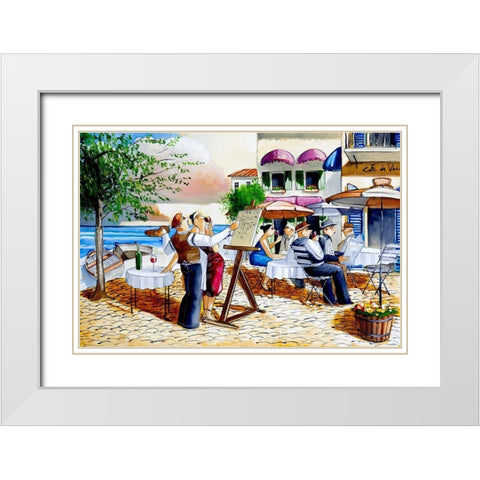 The Artist White Modern Wood Framed Art Print with Double Matting by West, Ronald