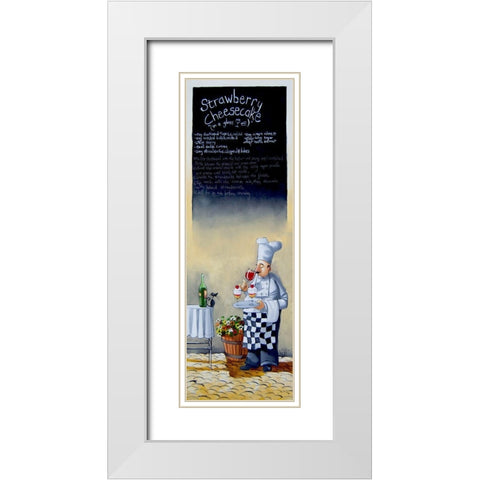 Strawberry Cheesecake White Modern Wood Framed Art Print with Double Matting by West, Ronald